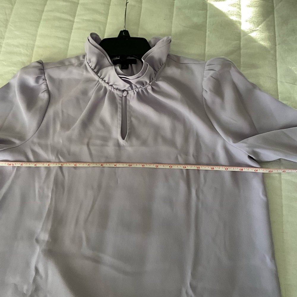 J. Crew Lavender Ruffle Blouse - Picture 4 of 6